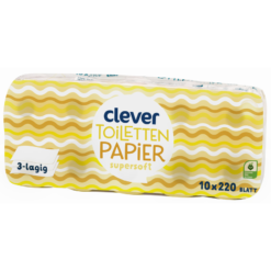 CLEVER Toilettenpapier weiss 3lagig-10Rl/PKG**