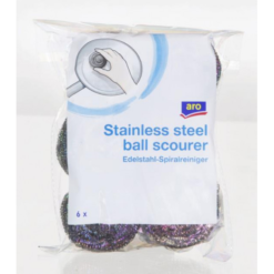 ARO  Edelstahl-Spiral-Topfreiniger 6 Stk pro Pkg/ 6 PKG**